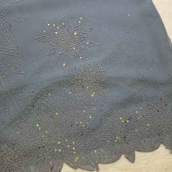 Nina Lee Ladies Blouse with Matching Sheer Jacket 3X Blue Gray - Picture 12 of 14